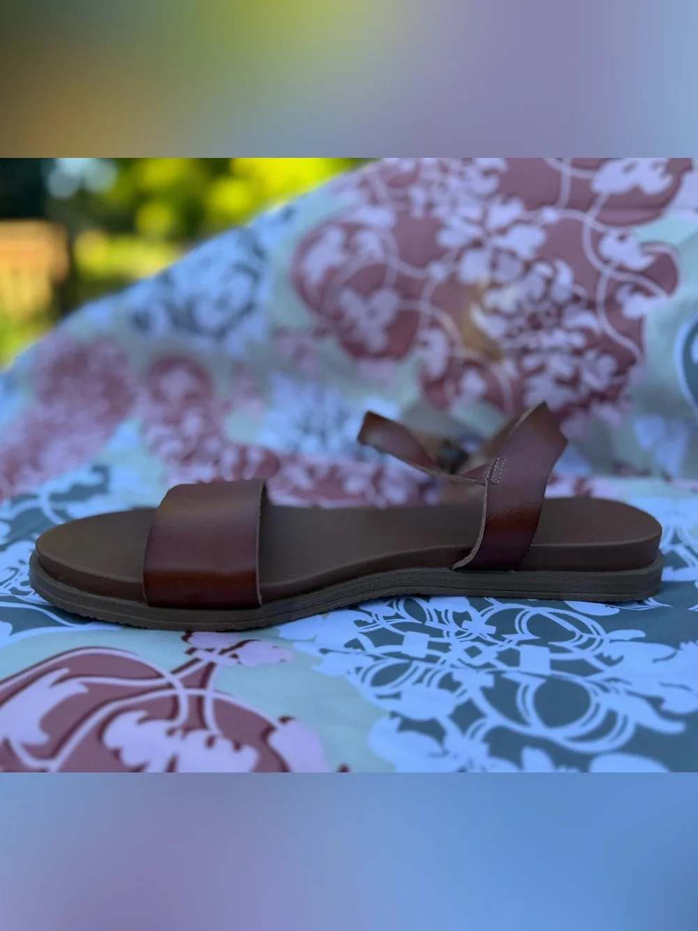 Universal Thread Brown Leather Strappy Ankle Sandals